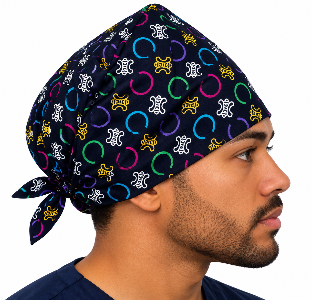 Coiffe de chirurgien en coton – Motif Cercles | Le Monde du Calot