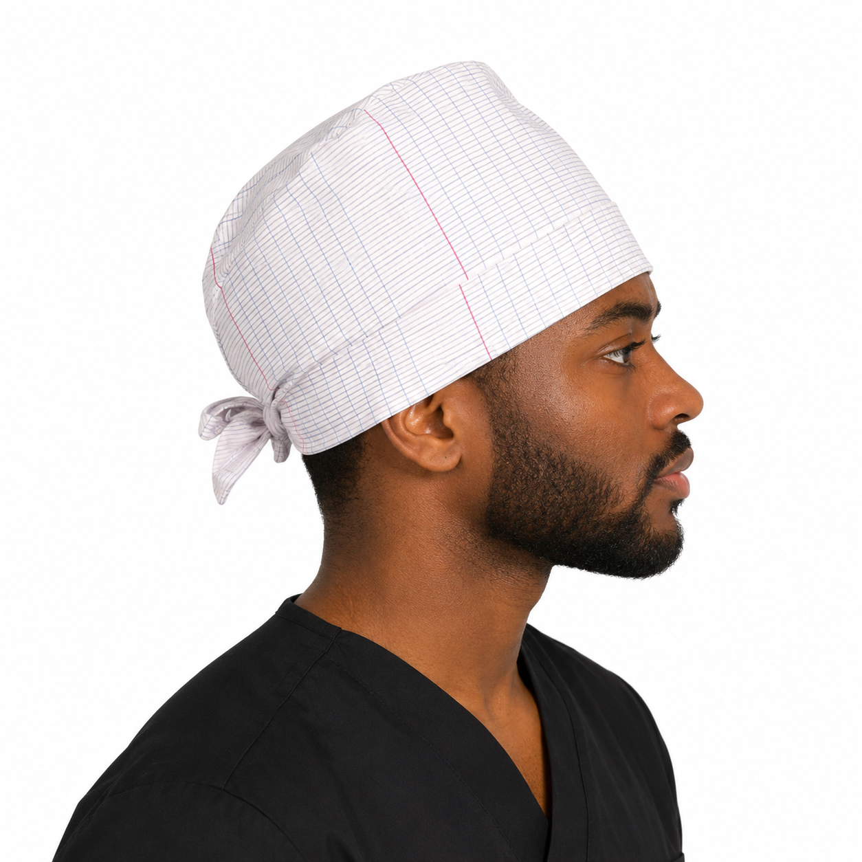 Calot médical bloc opératoire en coton – Motif Cahier Rose – Taille adulte unisexe