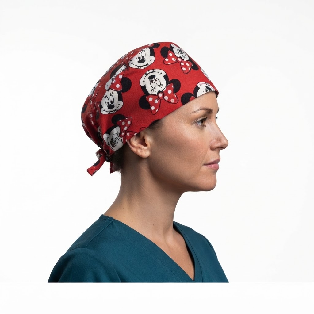 Calot médical court en coton – Motif Minnie | Le Monde du Calot