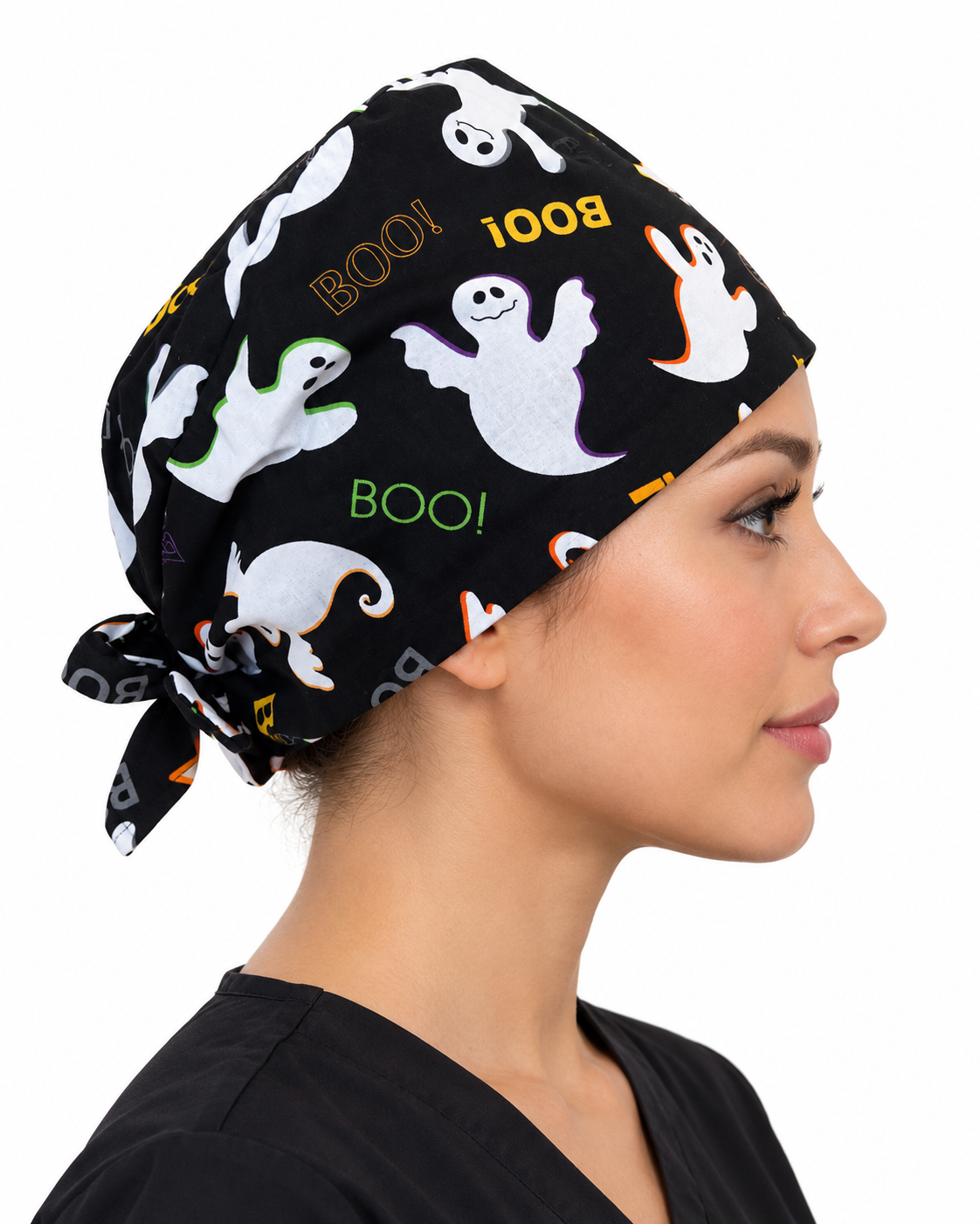 Calot médical bloc opératoire en coton – Motif Boo