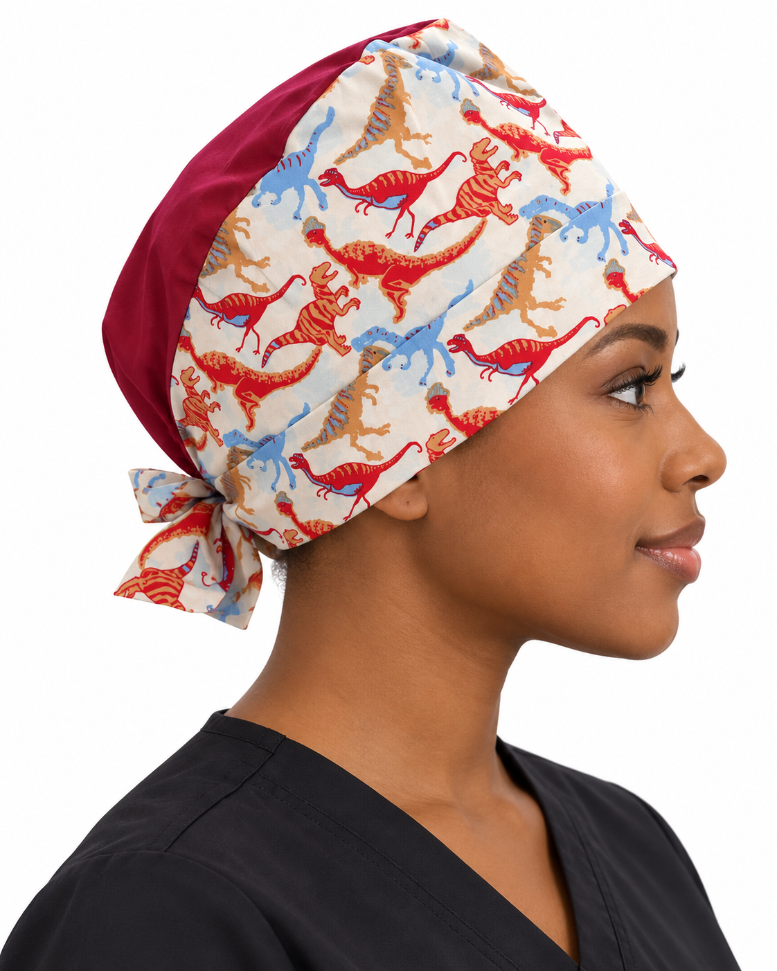 Calot médical en coton – Motif Dinosaure – Taille adulte unisexe | Le Monde du Calot