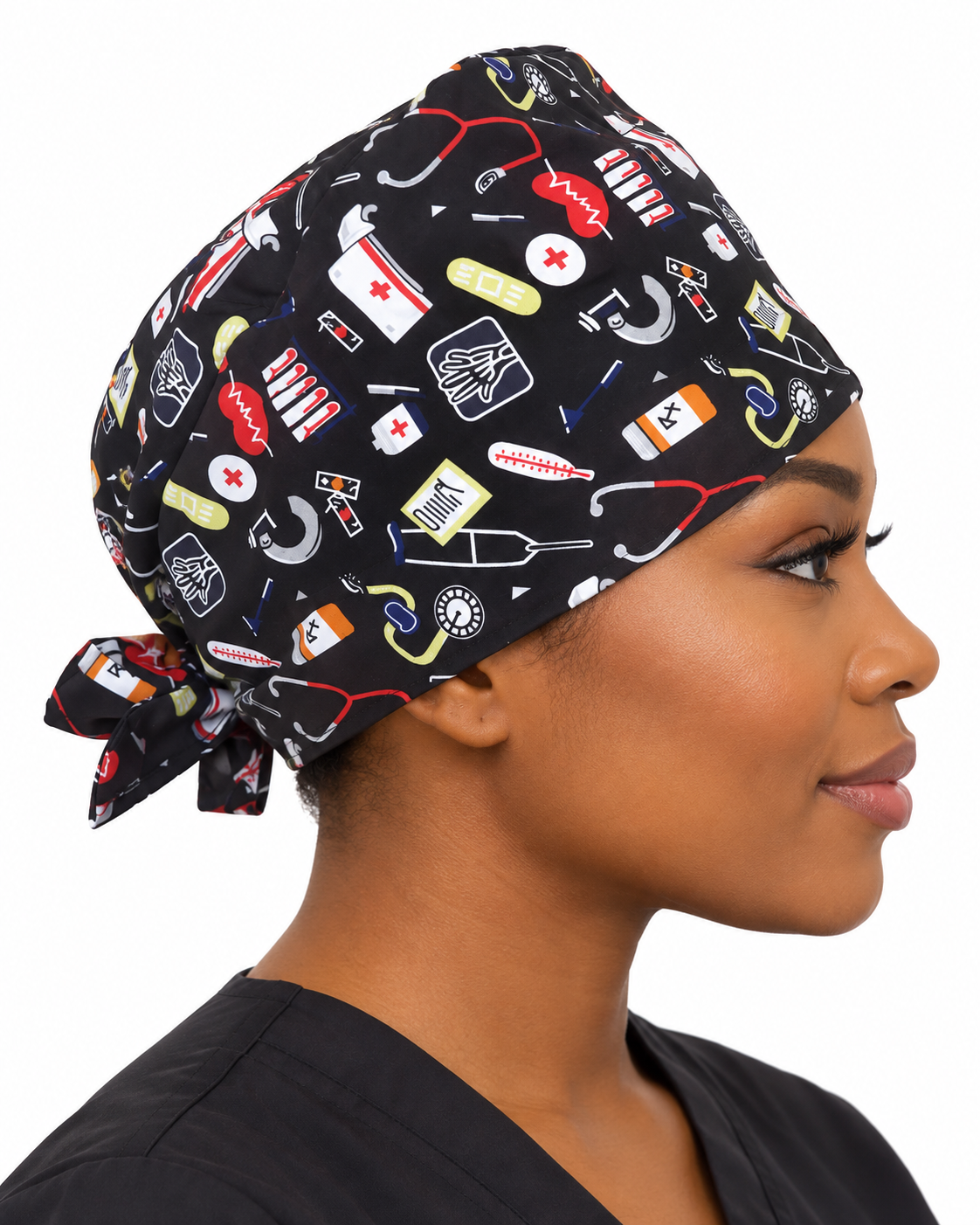 Coiffe de chirurgien en coton – Motif Nurse