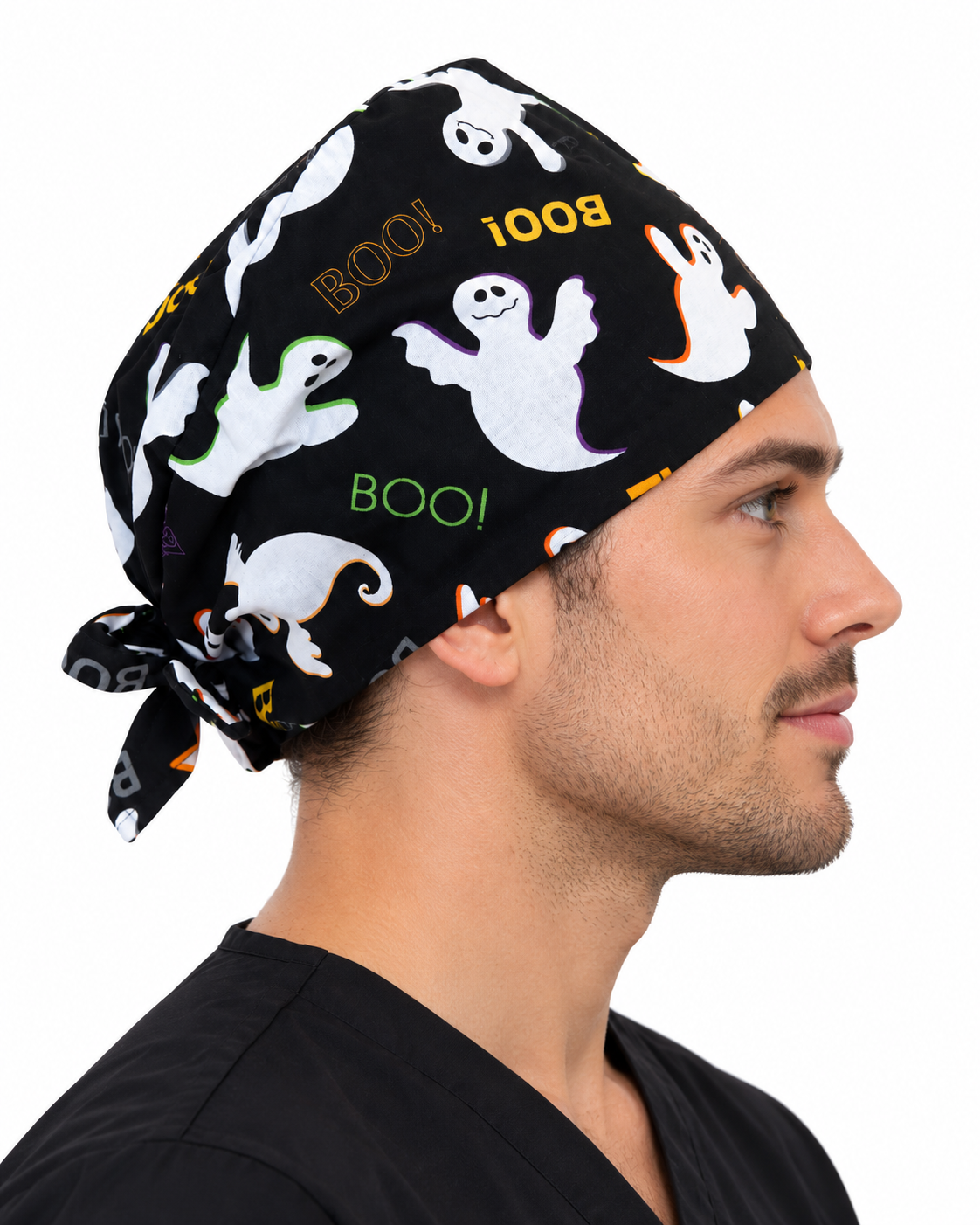 Calot médical bloc opératoire en coton – Motif Boo