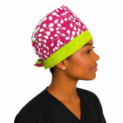Calot médical en coton – Motif Rose de mai – Taille adulte unisexe | Le Monde du Calot