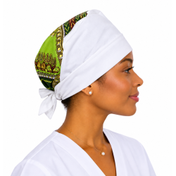 Calot médical bloc opératoire en coton – Motif wax Tendance Afrique – Taille adulte unisexe | Le Monde du Calot