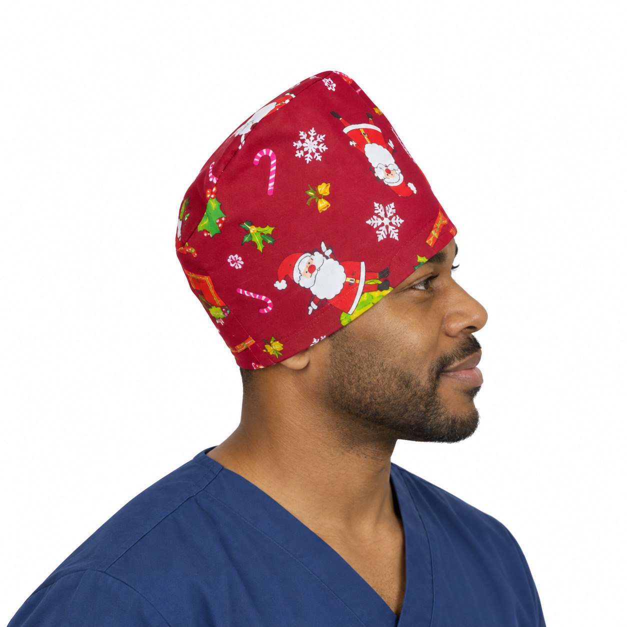 Calot médical court en coton – Motif Noël | Le Monde du Calot