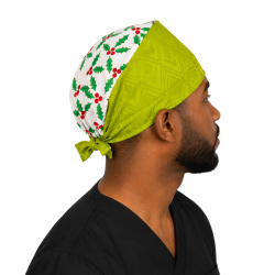 Calot médical bloc opératoire en coton – Motif Noël