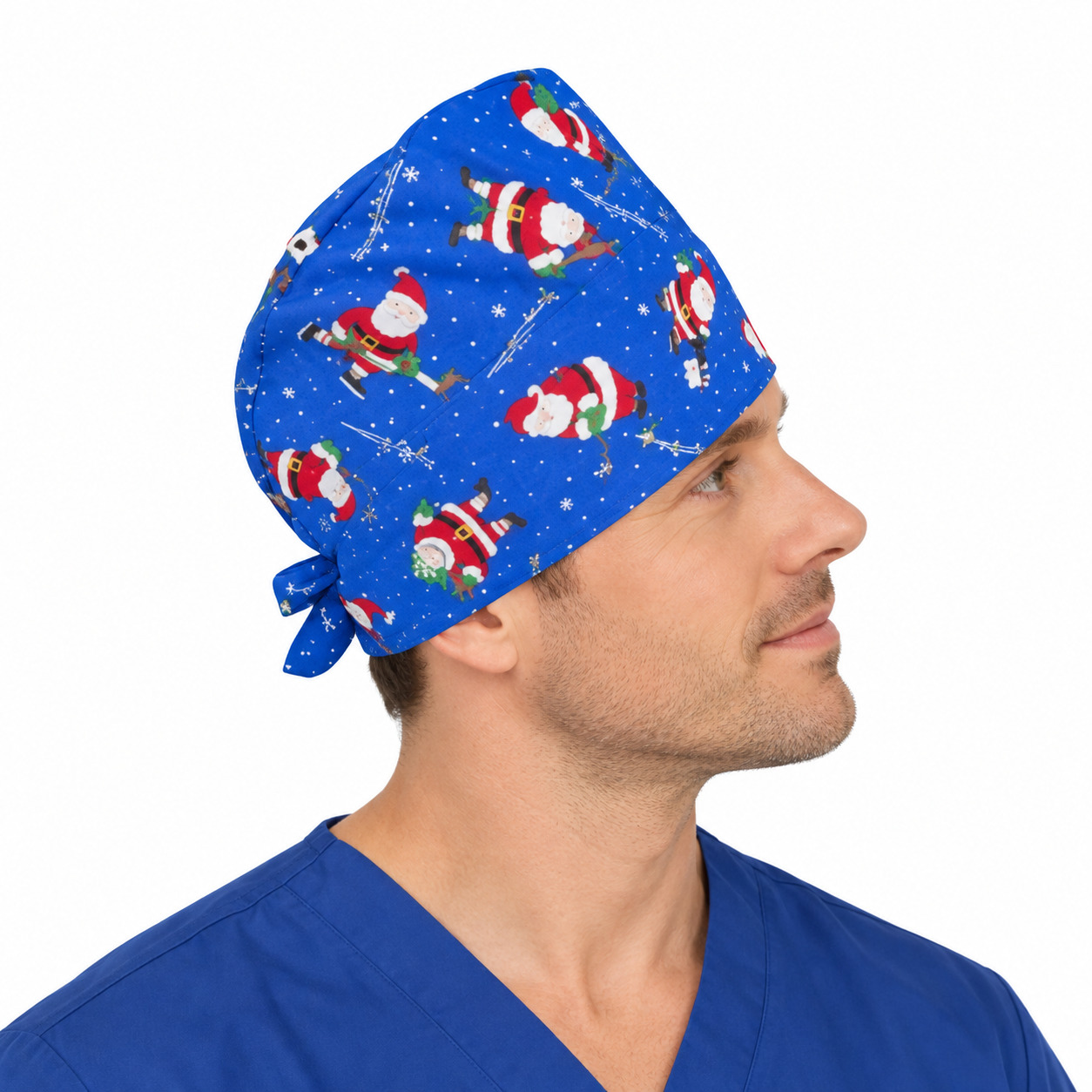 Calot médical bloc opératoire en coton – Motif Noel – Taille adulte unisexe | Le Monde du Calot
