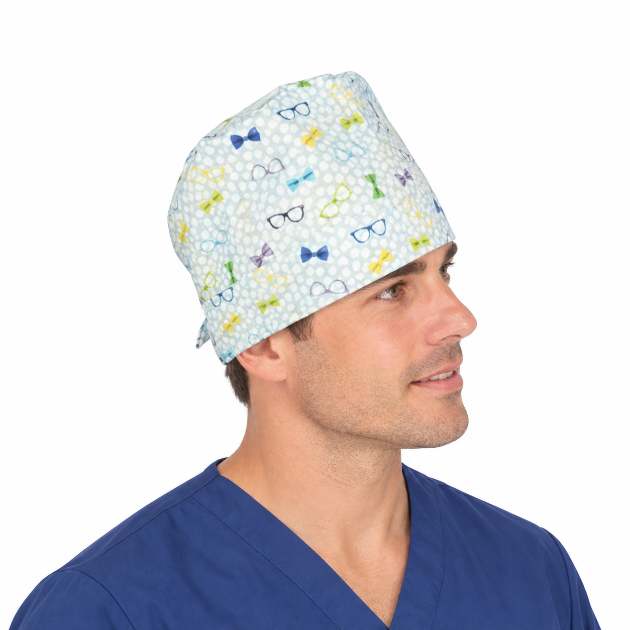 Calot médical couvrant en coton – Motif Lunettes