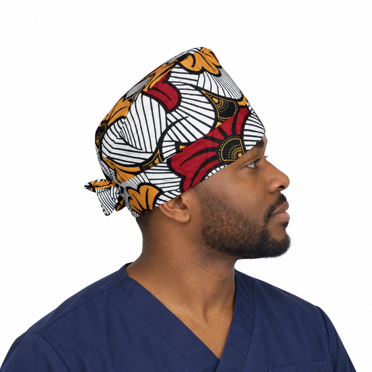 Calot médical bloc opératoire en coton – Motif Fleur d’Afrique | Le Monde du Calot