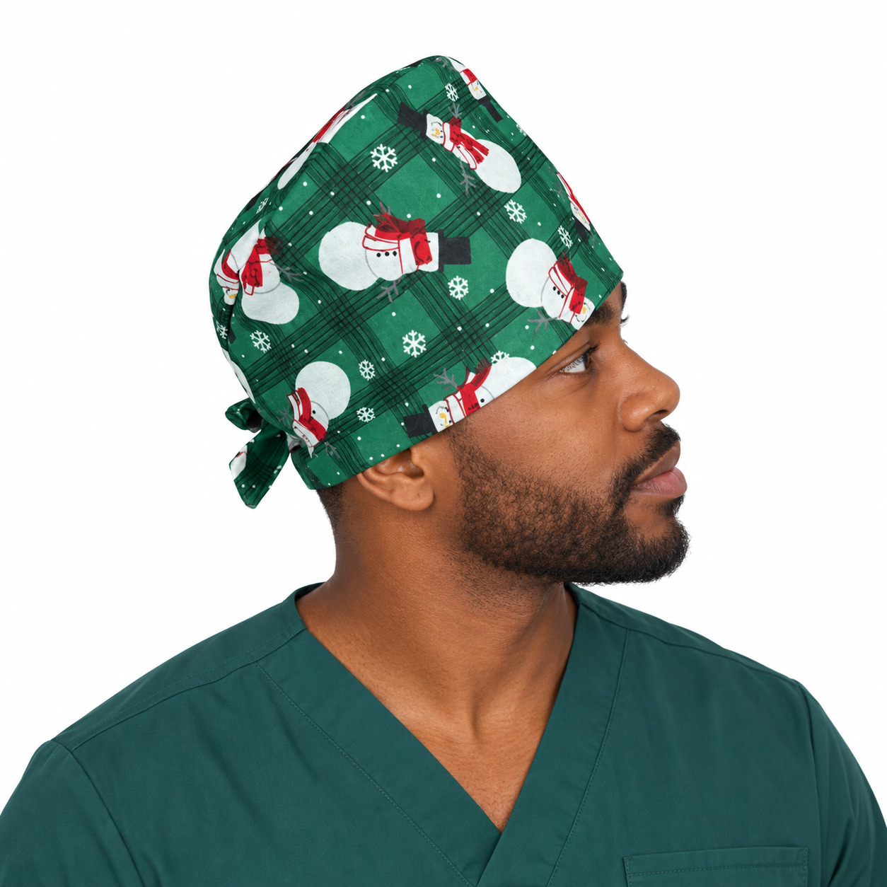 Calot médical court en coton – Motif Noël | Le Monde du Calot