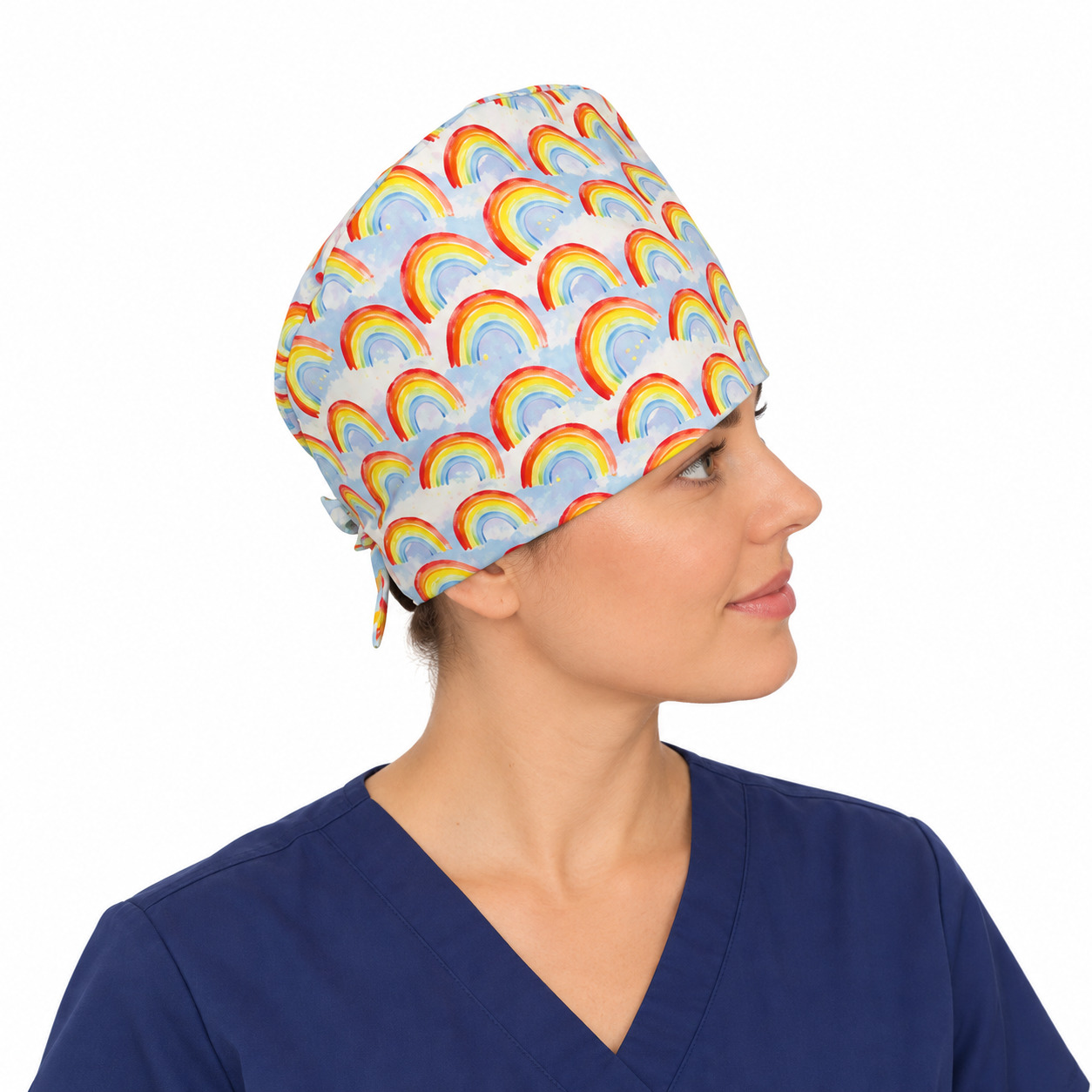 Calot médical en coton – Motif Grey’s Anatomie Arc-en-ciel