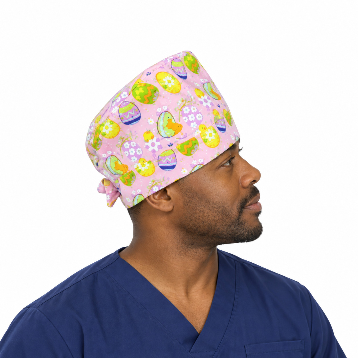 Calot médical en coton – Motif Œuf de Pâques | Le Monde du Calot
